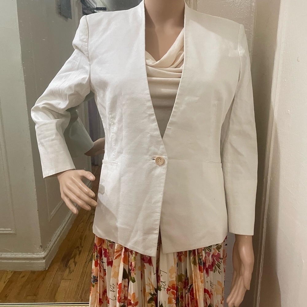 Helmut Crisp White Single-Button Women's Blazer - Picture 13 of 14